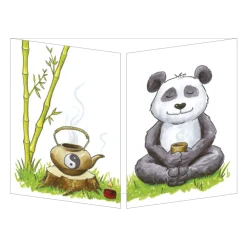 Panda Yogi in Tree Pose Card- Greeting Cards