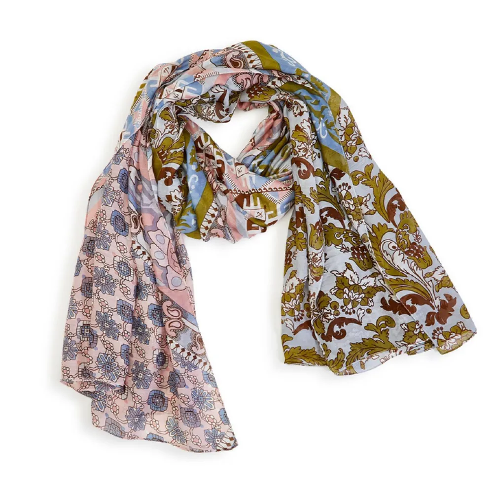 Patchwork Pastel Print Scarf- Scarves & Wraps