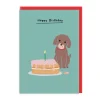 Pat the Pooch Cake Happy Birthday Card- Greeting Cards