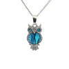 Paua Shell Ornate Owl Pendant Necklace- Necklaces & Pendants