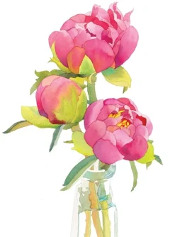 Peony Trio Birthday Card- Greeting Cards