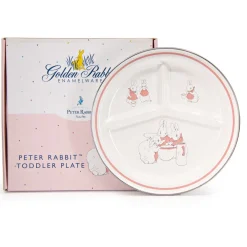 Peter Rabbit Pink Bunnies Divided Toddler Plate- Peter Rabbit|Children's Tabletop