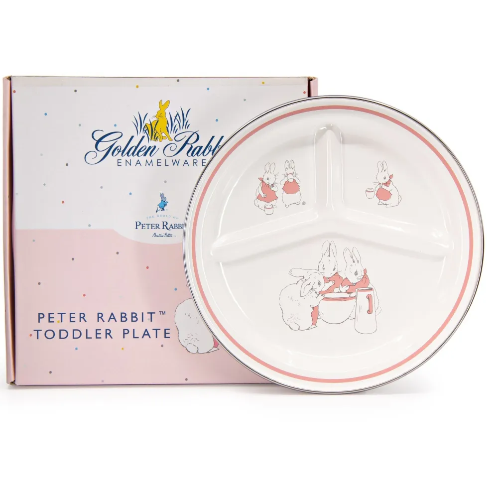 Peter Rabbit Pink Bunnies Divided Toddler Plate- Peter Rabbit|Children's Tabletop