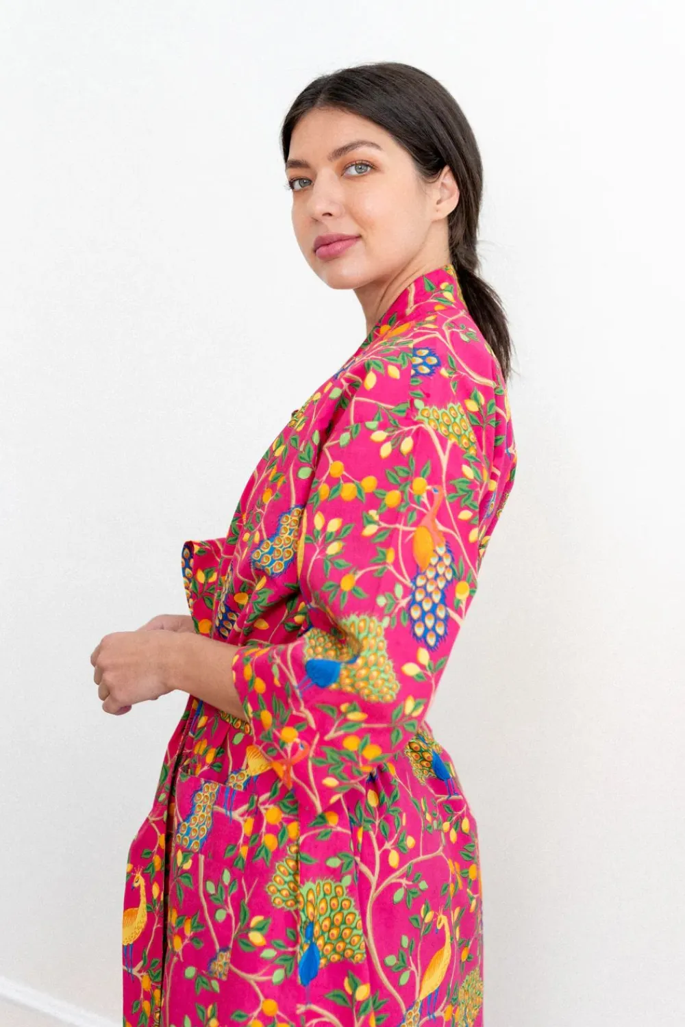 Pink Fearless Peacock Nighty Nite- Robes, Nightgowns & Dresses