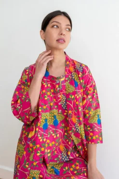 Pink Fearless Peacock Nighty Nite- Robes, Nightgowns & Dresses