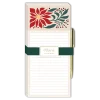 Poinsettia Magnetic List Notepad & Pen- Journals & Other Stationery