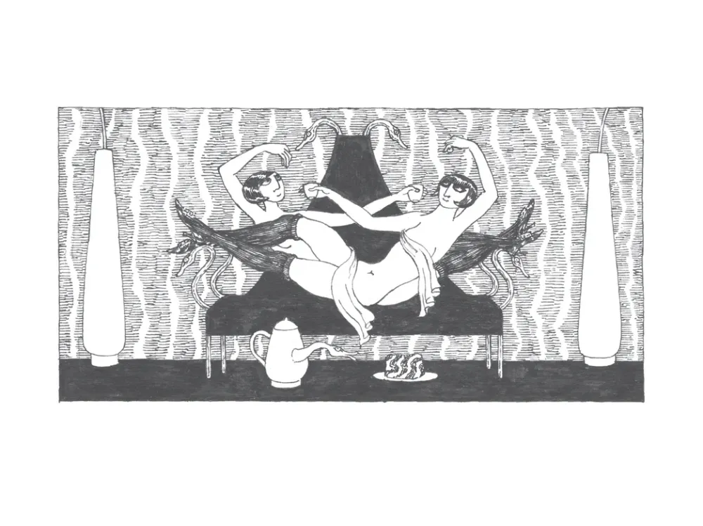 Pomegranate Edward Gorey: The Fraught Settee Boxed Notecards- Boxed Cards