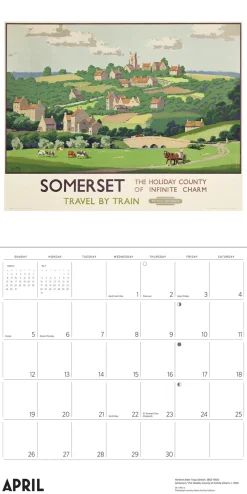 Pomegranate England by Rail: Vintage Travel Posters 2026 Wall Calendar- Calendars