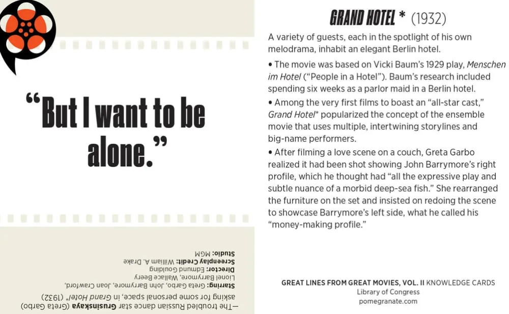 Pomegranate Great Lines from Great Movies Volume II Knowledge Cards- Games & Puzzles