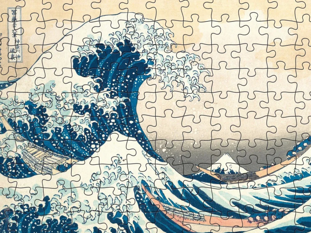 Pomegranate Hokusai 120-Piece Double-Sided Puzzle Set- Games & Puzzles