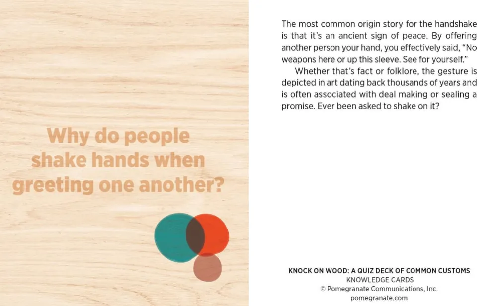 Pomegranate Knock on Wood: A Quiz Deck of Common Customs Knowledge Cards- Games & Puzzles