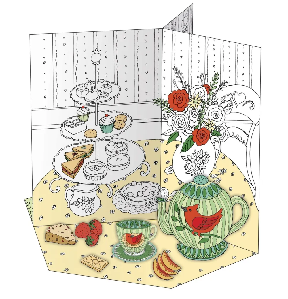 Pomegranate Tea Party: A Color, Punch Out, & Play Set- Activity Books|Children's Tea Sets