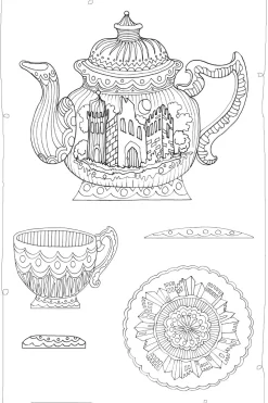 Pomegranate Tea Party: A Color, Punch Out, & Play Set- Activity Books|Children's Tea Sets
