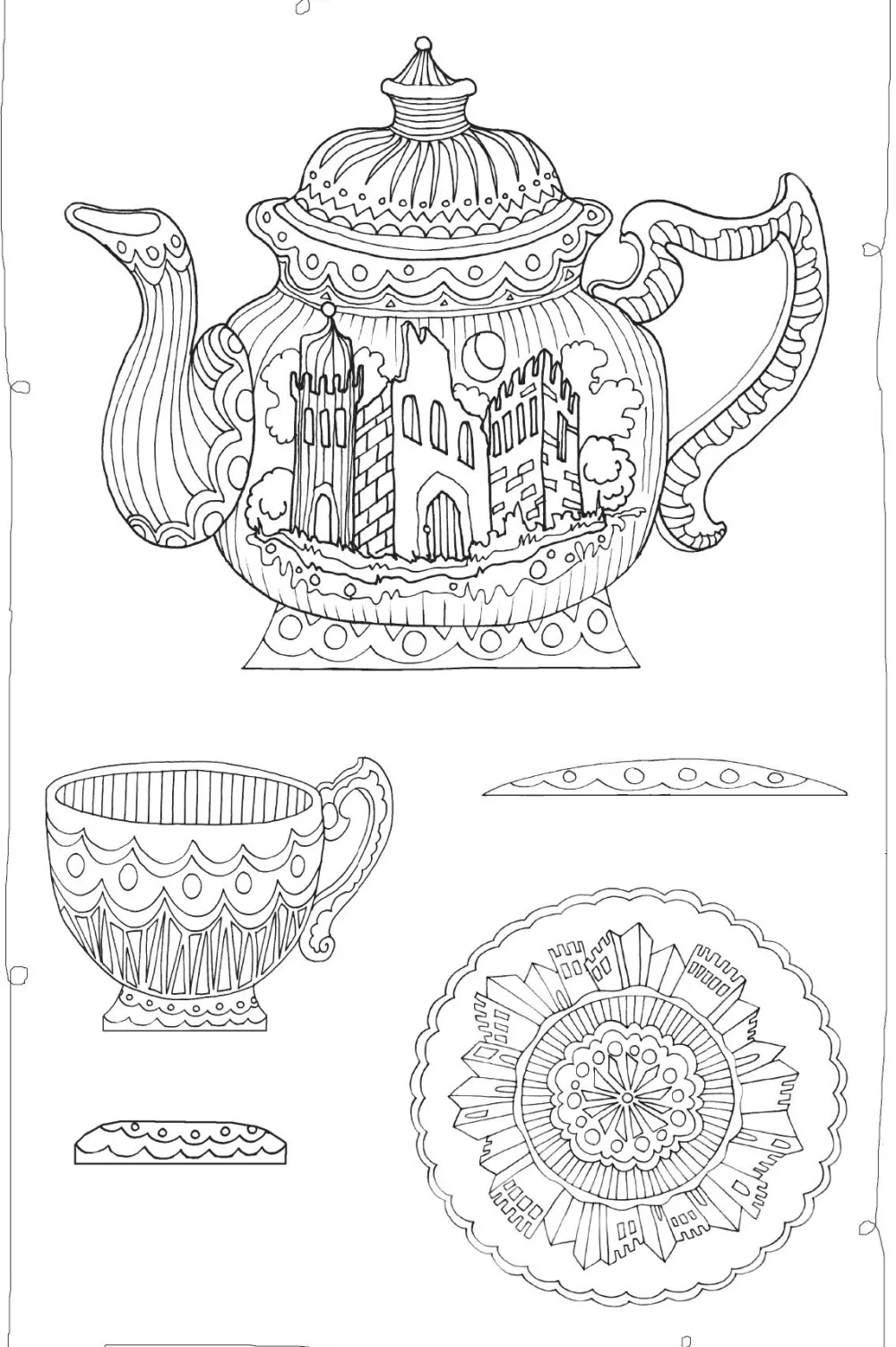 Pomegranate Tea Party: A Color, Punch Out, & Play Set- Activity Books|Children's Tea Sets