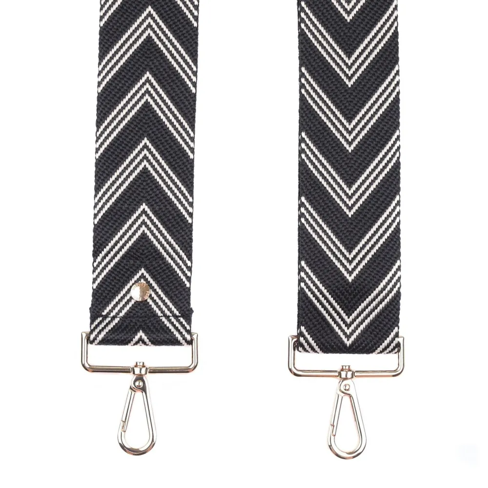 Pom Pom London Black Chevron Strap- Pom Pom London