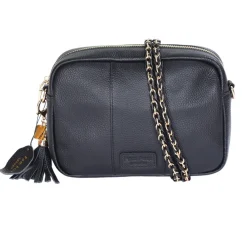 Pom Pom London Black Weave Gold Chain Strap- Pom Pom London