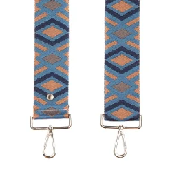 Pom Pom London Blue & Tan Diamond Strap- Pom Pom London