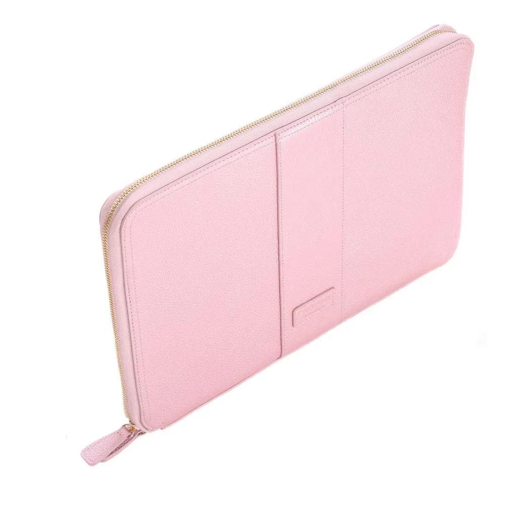 Pom Pom London Metallic Pale Pink Laptop Sleeve- Pom Pom London