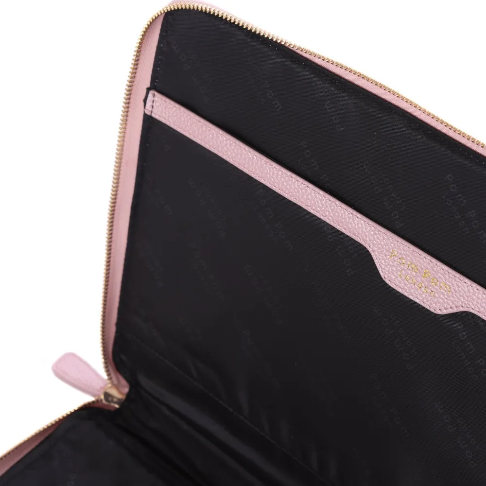 Pom Pom London Metallic Pale Pink Laptop Sleeve- Pom Pom London