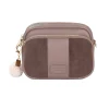 Pom Pom London Mocha Suede & Leather Original Bag- Pom Pom London