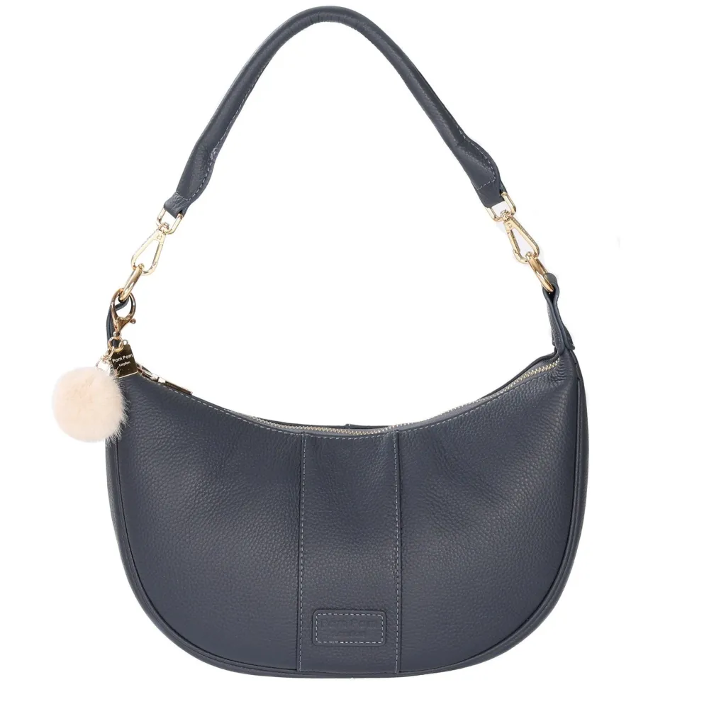 Pom Pom London Navy Sutton Sling Bag- Pom Pom London