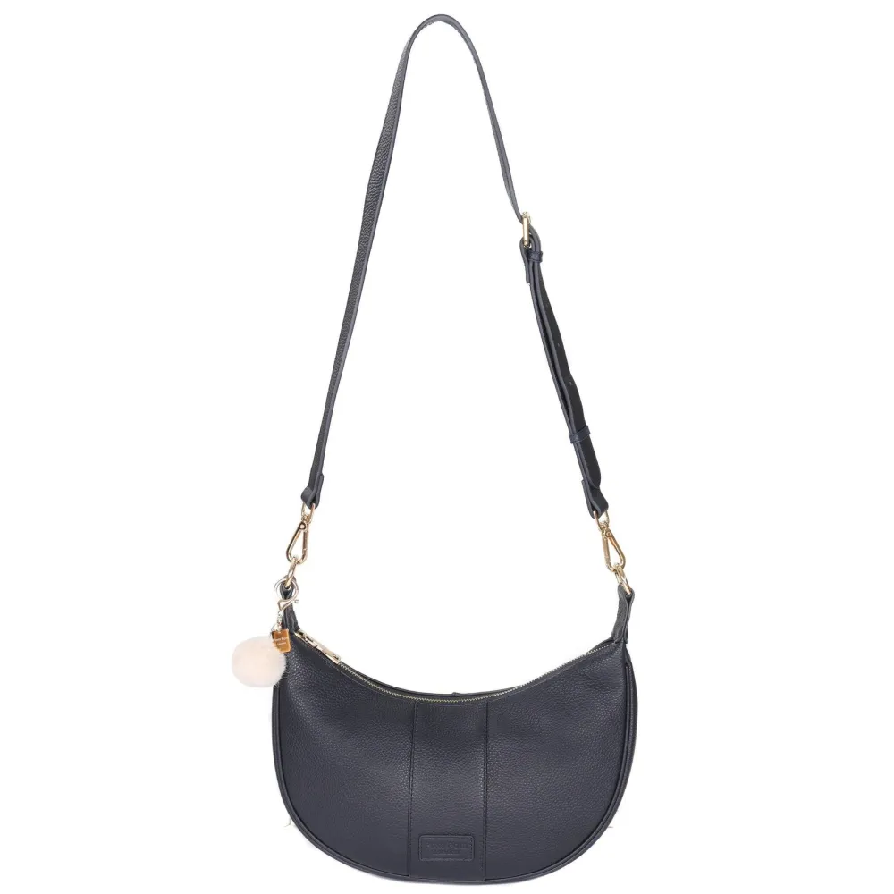 Pom Pom London Navy Sutton Sling Bag- Pom Pom London