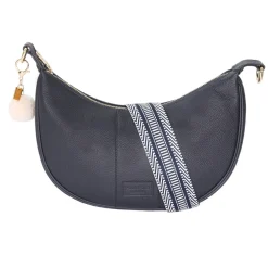 Pom Pom London Navy Sutton Sling Bag- Pom Pom London