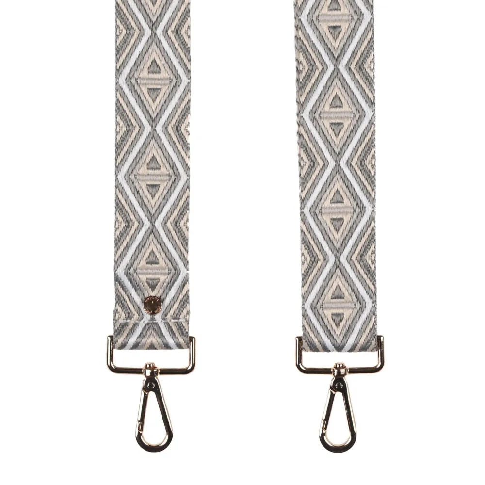 Pom Pom London Oatmeal & Grey Mosaic Strap- Pom Pom London