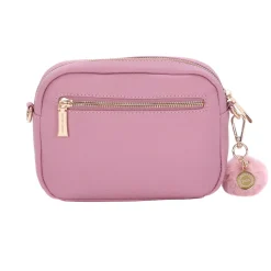 Pom Pom London Pink Suede & Leather Original Bag- Pom Pom London