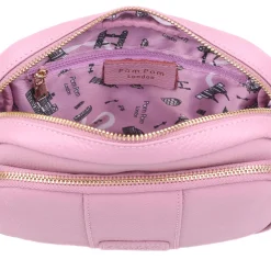 Pom Pom London Pink Suede & Leather Original Bag- Pom Pom London
