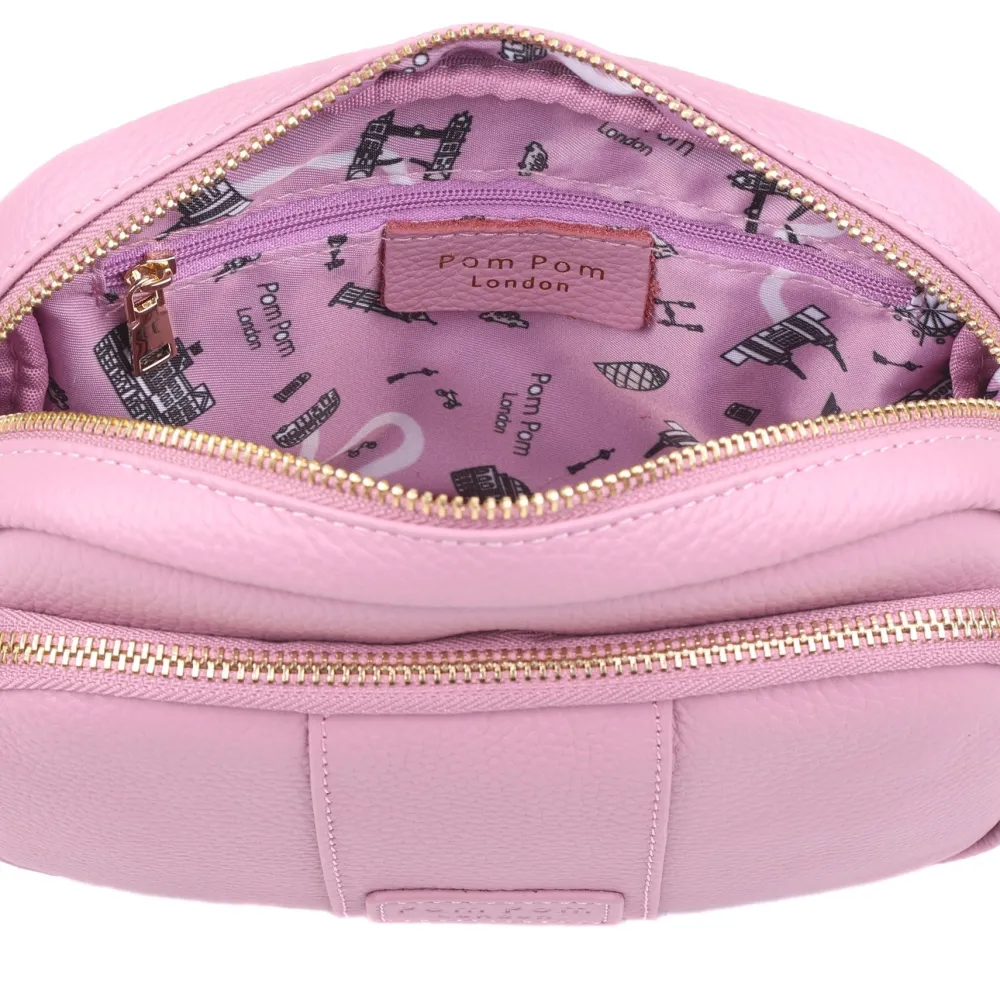 Pom Pom London Pink Suede & Leather Original Bag- Pom Pom London