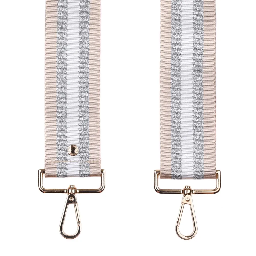 Pom Pom London Platinum & Silver Stripe Strap- Pom Pom London