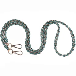 Pom Pom London Strap Gold Chain Madeira Green Weave- Pom Pom London