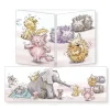 Pool Slide & Dry Tri-fold Greeting Card- Greeting Cards