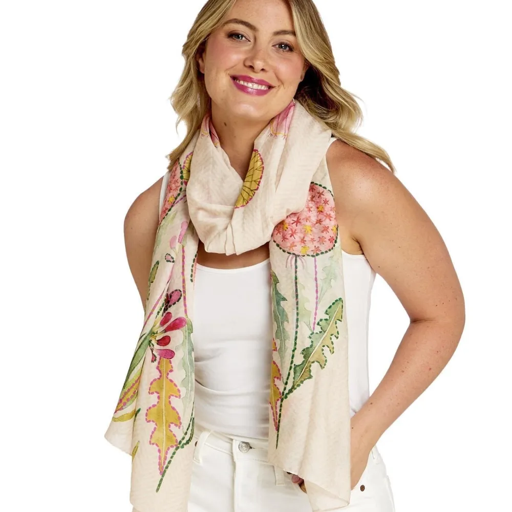 Pop Flowers Pink Scarf- Scarves & Wraps