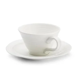 Portmeirion Sophie Conran White Teacup & Saucer- Teacups & Saucers