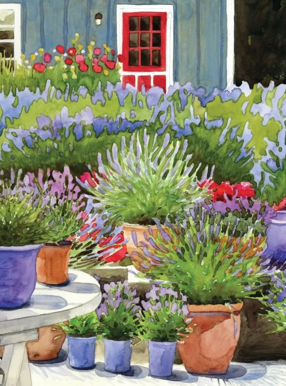 Pots of Lavender Birthday Card- Greeting Cards