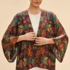 Powder UK Chocolate Ikat Kimono Jacket- Robes, Nightgowns & Dresses