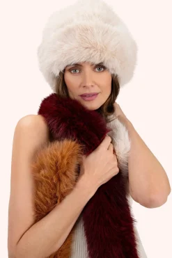 Powder UK Elsa 3-tone Scarf (Damson, Mocca, Cream)- Scarves & Wraps