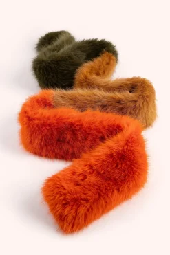 Powder UK Elsa 3-tone Scarf (Tangerine, Mocca, Olive)- Scarves & Wraps