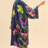 Powder UK Floral Evening Kimono Gown (Ink)- Robes, Nightgowns & Dresses