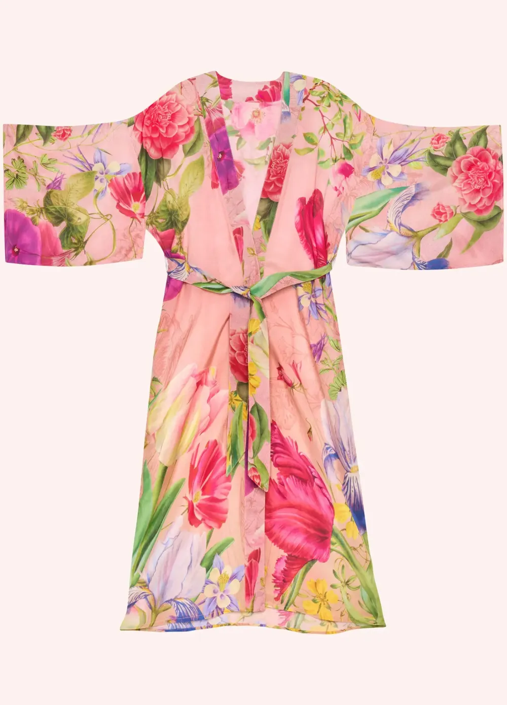 Powder UK Floral Study Petal Pink Kimono Gown- Robes, Nightgowns & Dresses