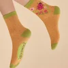 Powder UK Ladybird in Mustard Women's Ankle Socks- Socks