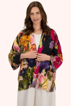 Powder UK Midnight Posy Mid-Length Kimono- Robes, Nightgowns & Dresses