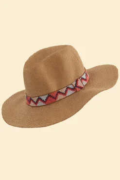 Powder UK Natasha Hat Coral with Zig Zag Band- Hats