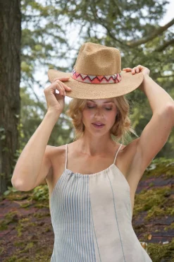Powder UK Natasha Hat Coral with Zig Zag Band- Hats