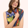 Powder UK Nordic Meadow Blue Print Scarf- Scarves & Wraps