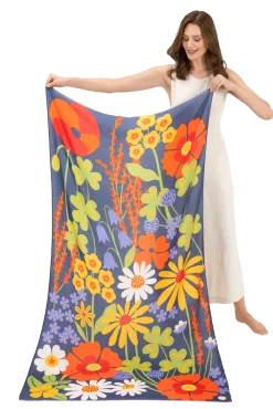 Powder UK Nordic Meadow Blue Print Scarf- Scarves & Wraps
