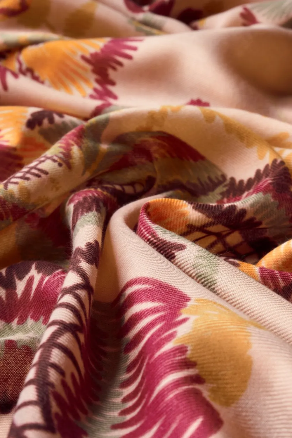Powder UK Printed Floral Symmetry Scarf (Pink)- Scarves & Wraps