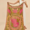 Powder UK Printed Folk Floral Roses Scarf (Olive)- Scarves & Wraps
